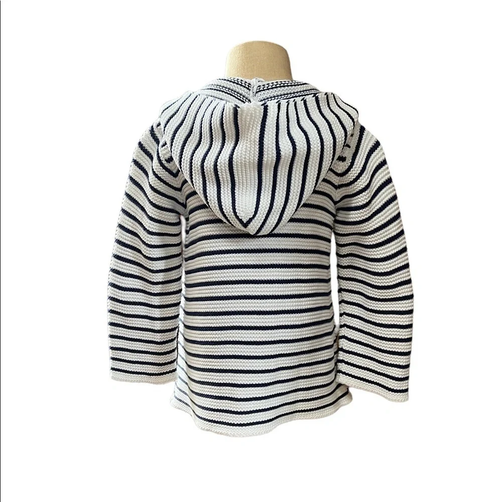 FIRST IMPRESSIONS BABY GIRL STRIPED WHITE AND BLUE KNIT SWEATER SIZE 24 MONTHS